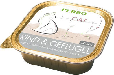 Produktbild von PERRO Cat Supreme Senior Nassfutter für Katzen mit Rind und Geflügel Getreidefrei und Glutenfrei 1000g Dose
