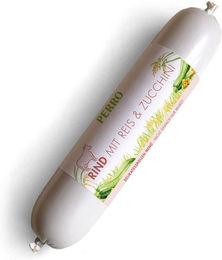 Produktbild von PERRO Delikatessrolle Menü Rind Wurst für Hunde glutenfrei und monoproteinreich 400g