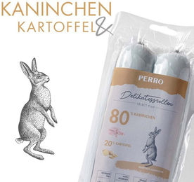 Produktbild von PERRO Delikatessrolle No.1 Kaninchen mit Kartoffel Monoprotein Hundewurst Hypoallergen und Glutenfrei