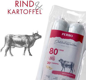 Produktbild von PERRO Delikatessrolle No.1 Rind Monoprotein Hundewurst glutenfrei und sensitive 1000g