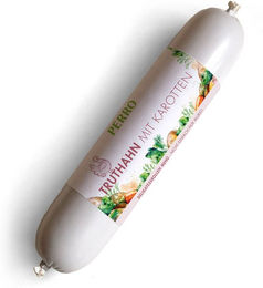PERRO Delikatessrollen Menü Truthahn & Karotten Monoprotein Hundewurst getreidefrei und glutenfrei 800g – Bild 1 von 2
