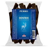 Produktbild von PERRO Dentrix Zahnpflege-Snack Kauartikel für Hunde mit Hirsch Rind und Huhn monoprotein und glutenfrei 70g