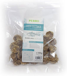 Produktbild von PERRO Fisch Kausnack Kabeljau Burger Monoprotein für Hunde und Katzen