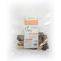 Produktbild von PERRO Fisch Kausnack Lachshaut Rollen für Hunde Monoprotein Hypoallergen 100g