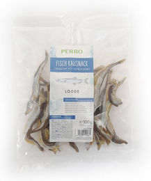 Produktbild von PERRO Fisch Kausnack Lodde Monoprotein für Hunde und Katzen ohne Farb- und Aromastoffe
