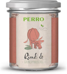 PERRO Geniesser Glas Set Hund Nassfutter Getreidefrei und Glutenfrei mit Rind Huhn Wild oder Lamm 6x300g – Bild 1 von 3