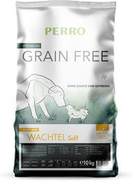 Produktbild von PERRO Grain Free Adult Mini Wachtel Soft Getreidefreies Trockenfutter für kleine Hunde 1000g