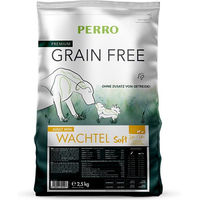 Produktbild von PERRO Grain Free Adult Mini Wachtel Soft Getreidefreies Trockenfutter für kleine Hunde mit Kroketten zur Gelenk- und Zahnpflege 1000g