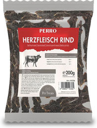 Produktbild von PERRO Kausnack Herzfleisch Rind Monoprotein für Hunde 200g