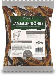 Produktbild von PERRO Lammluftröhre Kausnack für Hunde getreidefrei und hypoallergen 200g