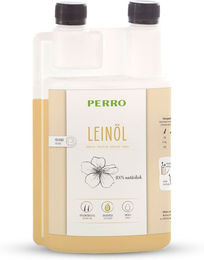 Produktbild von PERRO Leinöl für Hunde und Katzen zur Unterstützung von Haut und Fell, vegan, 500 ml