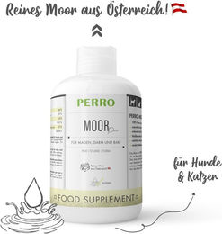 Produktbild von PERRO Moor Pur Liquid zur Unterstützung von Magen-Darm, Immunsystem sowie Haut und Fell für Hunde und Katzen