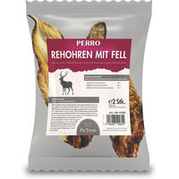 Produktbild von PERRO Naturkauartikel Rehohren mit Fell für Hunde Wild Monoprotein Getreidefrei und Glutenfrei