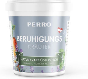 Produktbild von PERRO Naturkraft Beruhigungs Kräuter Nahrungsergänzung für Hunde Pulver zur Beruhigung und für Magen-Darm 200g