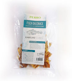 Produktbild von PERRO Premium Pet Snacks Kausnack Kabeljau Cubes für Hunde monoproteinisch hypoallergen