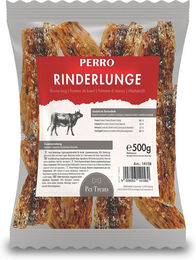 Produktbild von PERRO Premium Pet Snacks Rinderlunge Monoprotein Light Belohnungssnack für Hunde 500g