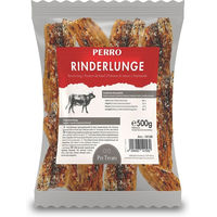 Produktbild von PERRO Premium Pet Snacks Rinderlunge Monoprotein Light Belohnungssnack für Hunde 500g