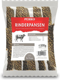 Produktbild von PERRO Premium Pet Snacks Rinderpansen Kauartikel für Hunde Monoprotein Light 500g