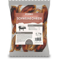 Produktbild von PERRO Premium Pet Snacks Schweineohren Monoprotein Kausnack für Hunde 1000g