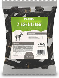Produktbild von PERRO Premium Pet Snacks Ziegenleber Kauartikel für Hunde getreidefrei und glutenfrei 200g