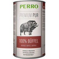 Produktbild von PERRO Premium Pur Büffel Nassfutter für Hunde Adult Monoprotein Hypoallergen Stückchen in Sauce 1000g