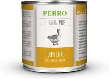 Produktbild von PERRO Premium Pur Ente Nassfutter für Hunde Adult Monoprotein Hypoallergen 1000g
