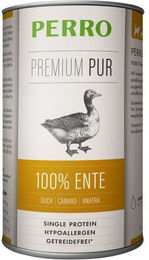 Produktbild von PERRO Premium Pur Ente Nassfutter für Hunde Adult Monoprotein Hypoallergen 1000g
