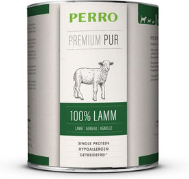 Produktbild von PERRO Premium Pur Lamm Nassfutter Hund Adult Hypoallergen Monoprotein Sensitive mit Stückchen