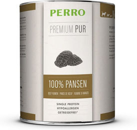 Produktbild von PERRO Premium Pur Pansen Rind Nassfutter Hund Adult Hypoallergen Monoprotein Stückchen in Sauce
