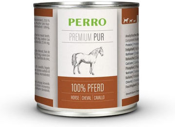 Produktbild von PERRO Premium Pur Pferd Nassfutter für Hunde Adult Monoprotein Hypoallergen mit Stückchen