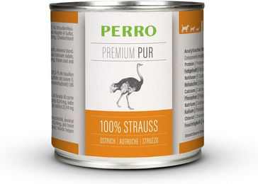 Produktbild von PERRO Premium Pur Strauß Ragout Hund Adult Monoprotein Hypoallergen 1000g