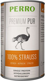 Produktbild von PERRO Premium Pur Strauß Ragout Hund Adult Monoprotein Hypoallergen 1000g
