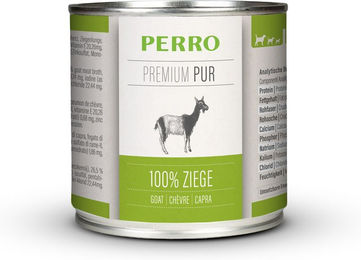 Produktbild von PERRO Premium Pur Ziege Nassfutter Hund Adult Monoprotein Hypoallergen 1000g