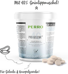 Produktbild von PERRO Pro Gelenk Supplement Tabletten für Hunde zur Unterstützung der Gelenke und Knochen 40 Stück