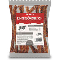 Produktbild von PERRO Rinder-Trockenfleisch Streifen Monoprotein Light Kauartikel für Hunde und Welpen 200g