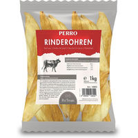 Produktbild von PERRO Rinderohren Monoprotein Naturkauartikel für Hunde 1000g