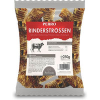 Produktbild von PERRO Rinderstrossen Naturkauartikel für Senior Hunde getreidefrei und glutenfrei 250g