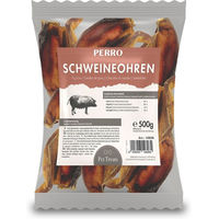 Produktbild von PERRO Schweineohren Monoprotein Kausnack für Hunde 500g