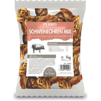 Produktbild von PERRO Schweineohren Premium Mix Monoprotein Kausnack für Hunde 1000g
