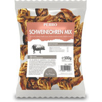 Produktbild von PERRO Schweineohren Premium Mix Monoprotein Kausnack für Hunde 500g