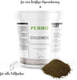 Produktbild von PERRO Seealgenmehl Pulver für Hunde und Katzen zur Unterstützung von Haut, Fell und Immunsystem ohne tierisches Protein 1000g