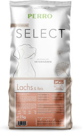 Produktbild von PERRO Select Trockenfutter Hund Lachs und Reis Glutenfrei Sensitive 1kg