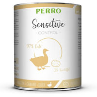 Produktbild von PERRO Sensitive Control Hundefutter Ente mit Kartoffeln Stückchen in Sauce getreidefrei und hypoallergen 1000g