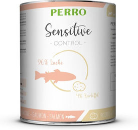 Produktbild von PERRO Sensitive Control Hundefutter Lachs und Kartoffeln Getreidefrei Hypoallergen Monoprotein 1000g Dose