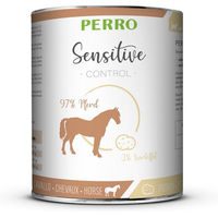Produktbild von PERRO Sensitive Control Pferd und Kartoffel Pferdefutter mit Stückchen in Sauce getreidefrei und hypoallergen 1000g