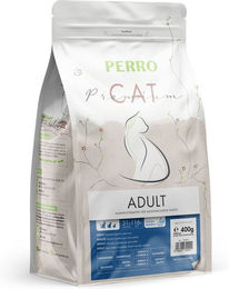 Produktbild von PERRO Tiernahrung Cat Premium Trockenfutter für erwachsene Katzen mit Geflügel und Fisch glutenfrei und sensitive 400g