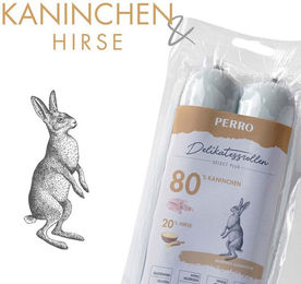 Produktbild von PERRO Tiernahrung Delikatessrolle No.2 Kaninchen Hundewurst Monoprotein Hypoallergen Glutenfrei 800g