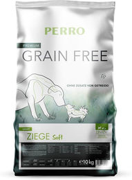 PERRO Tiernahrung Grain Free Adult Light Ziege Getreidefreies Trockenfutter für Senior Hunde zur Gewichtsreduktion und Gelenkunterstützung 1kg – Bild 1 von 1