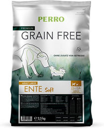 Produktbild von PERRO Trockenfutter Ente Getreidefrei Monoprotein für große Hunde Adult 1kg