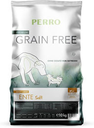 Produktbild von PERRO Trockenfutter Ente Getreidefrei Monoprotein für große Hunde Adult 1kg